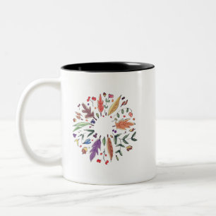 Tasse 2 Couleurs Bon thanksgiving Automne Wreath 2 Invitation