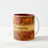 Tasse 2 Couleurs Bon thanksgiving, Couleurs Automnes, (Devant droit)
