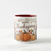 Tasse 2 Couleurs Bon thanksgiving Gnomes et Citrouilles Automne aut (Centre)