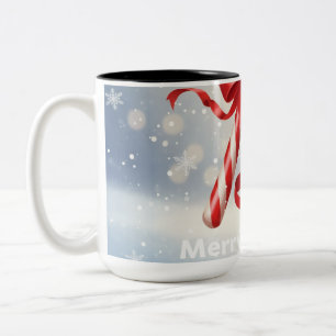 Tasse 2 Couleurs Bonbon de Noël Joyeux -