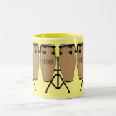 Tasse 2 Couleurs Bongo, dessin animé de batterie (Centre)