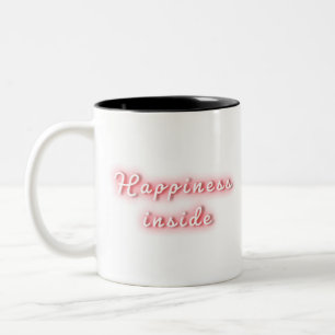 Tasse 2 Couleurs Bonheur à l'intérieur de la typographie lumineuse