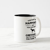 Tasse 2 Couleurs Bonheur d'adoption Greyhound (Devant droit)