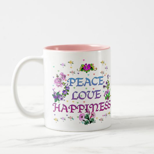 Tasse 2 Couleurs Bonheur d'amour de paix (Gauche)