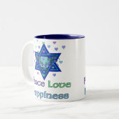 Tasse 2 Couleurs Bonheur d'amour de paix (Devant gauche)