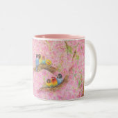 Tasse 2 Couleurs Bonheur de famille rose (Devant droit)