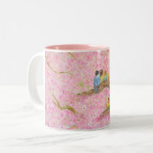 Tasse 2 Couleurs Bonheur de famille rose (Devant gauche)
