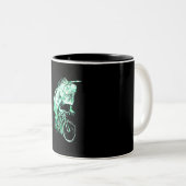 Tasse 2 Couleurs Bonheur d'Iguana à vélo (Devant droit)