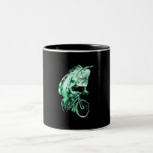 Tasse 2 Couleurs Bonheur d'Iguana à vélo (Centre)