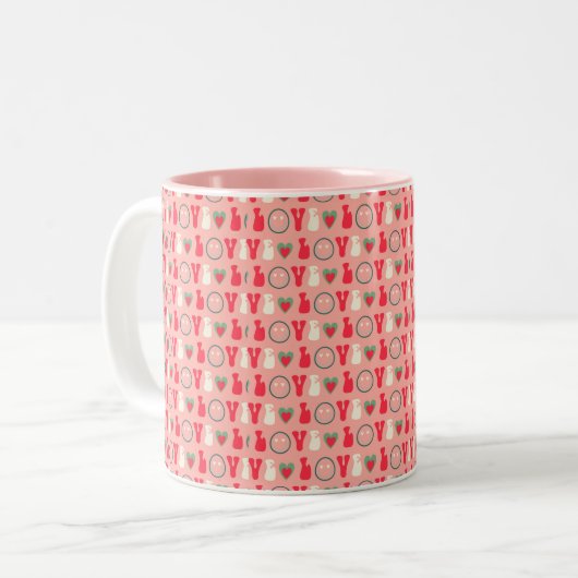 Tasse 2 Couleurs Bonheur matinal de la Saint-Valentin (Devant gauche)