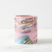 Tasse 2 Couleurs Bonheur personnalisé de macarons pastel pétillants (Centre)