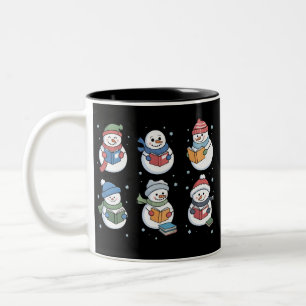 Tasse 2 Couleurs Bonhomme de neige amateur de livres cadeau de lect