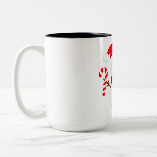 Tasse 2 Couleurs Bonhomme de neige Canne en bonbon de Noël