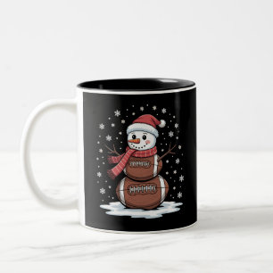 Tasse 2 Couleurs Bonhomme de neige de football américain de Noël Xm