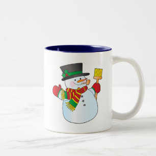Tasse 2 Couleurs Bonhomme de neige de Noël