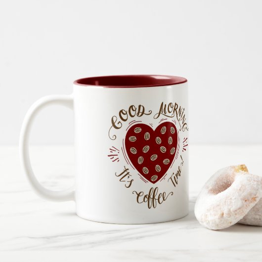 Tasse 2 Couleurs Bonjour (Avec donut)