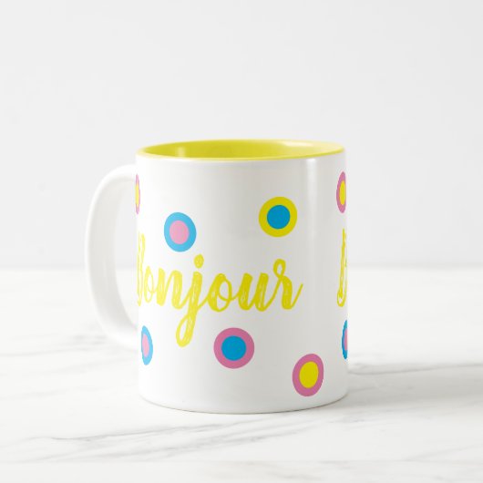 Tasse 2 Couleurs Bonjour (Devant gauche)