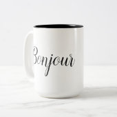 Tasse 2 Couleurs Bonjour (Devant gauche)