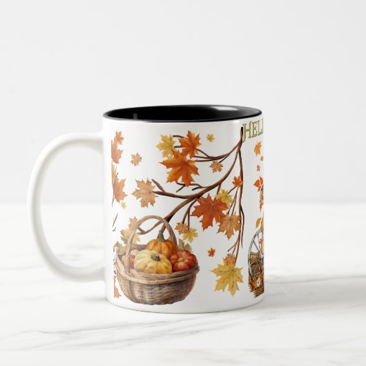 Tasse 2 Couleurs Bonjour automne (Gauche)