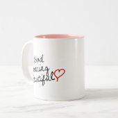 Tasse 2 Couleurs Bonjour Beau! (Devant gauche)