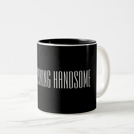 Tasse 2 Couleurs Bonjour beau gosse (Devant droit)