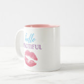 Tasse 2 Couleurs Bonjour Beauté (Devant gauche)