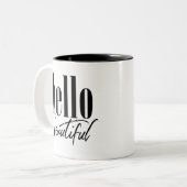 Tasse 2 Couleurs Bonjour Belle (Devant gauche)