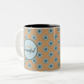 Tasse 2 Couleurs Bonjour Belles Tournesols Bleus (Devant gauche)