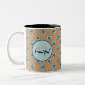 Tasse 2 Couleurs Bonjour Belles Tournesols Bleus (Gauche)