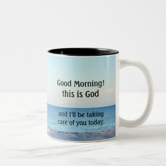 Tasse 2 Couleurs "Bonjour, c'est Dieu !