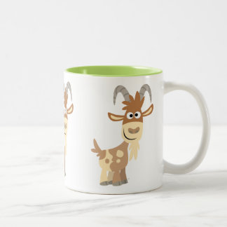 Tasse 2 Couleurs Bonjour ! Chèvre caricaturale mignonne