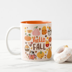 Tasse 2 Couleurs Bonjour Citrouille d'automne