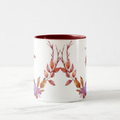 Tasse 2 Couleurs Bonjour Citrouilles d'aquarelle d'automne (Centre)