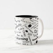 Tasse 2 Couleurs Bonjour dans toutes les langues du monde (Devant droit)