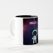 Tasse 2 Couleurs Bonjour de l'espace. (Devant gauche)