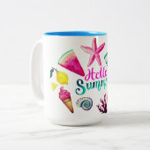 Tasse 2 Couleurs Bonjour été (Devant gauche)