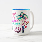 Tasse 2 Couleurs Bonjour été (Devant droit)