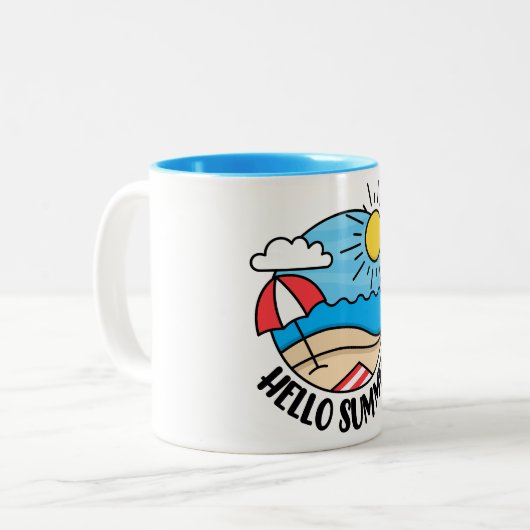 Tasse 2 Couleurs Bonjour été 2 (Devant gauche)