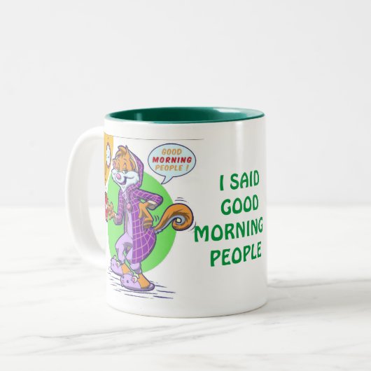 Tasse 2 Couleurs Bonjour les gens (Devant gauche)