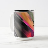 Tasse 2 Couleurs Bonjour Ma Chérie. Peinture Abstraite (Devant gauche)