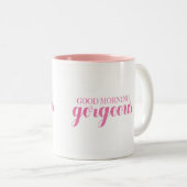 Tasse 2 Couleurs Bonjour magnifique (Devant droit)