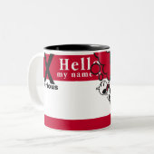 Tasse 2 Couleurs bonjour mon nom est (Devant gauche)