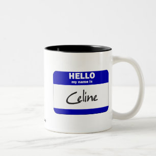 Tasse 2 Couleurs Bonjour mon nom est Celine (bleue)