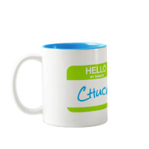 Bonjour Mon Nom Est CHUCK Nametag Green Blue Offic