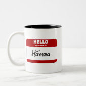 Tasse 2 Couleurs Bonjour mon nom est Hamza (rouge) (Gauche)