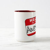 Tasse 2 Couleurs Bonjour, mon nom est impressionnant (Centre)