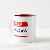 Tasse 2 Couleurs Bonjour mon nom est John Galt (Devant gauche)