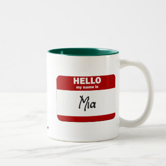 Tasse 2 Couleurs Bonjour mon nom est Mia (rouge)