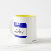 Tasse 2 Couleurs Bonjour mon nom est Stanley (bleu) (Devant gauche)