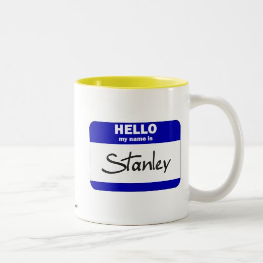 Tasse 2 Couleurs Bonjour mon nom est Stanley (bleu) (Droit)